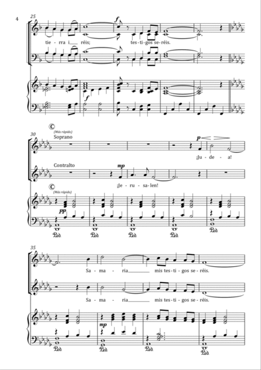 Teestigos me sereis Satb 4-Part scores gallery preview page 4