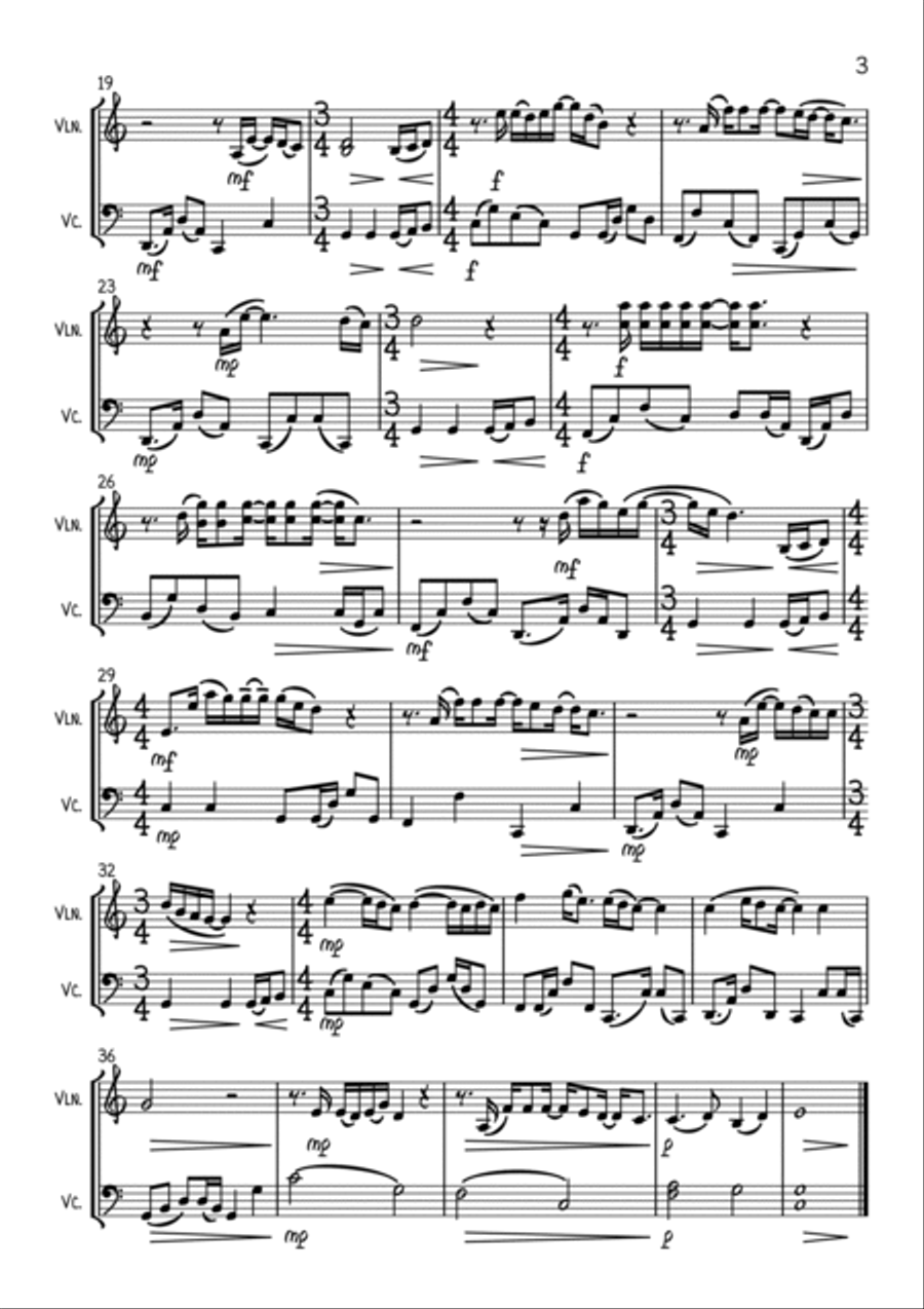 How Long Will I Love You String Duet scores gallery preview page 3