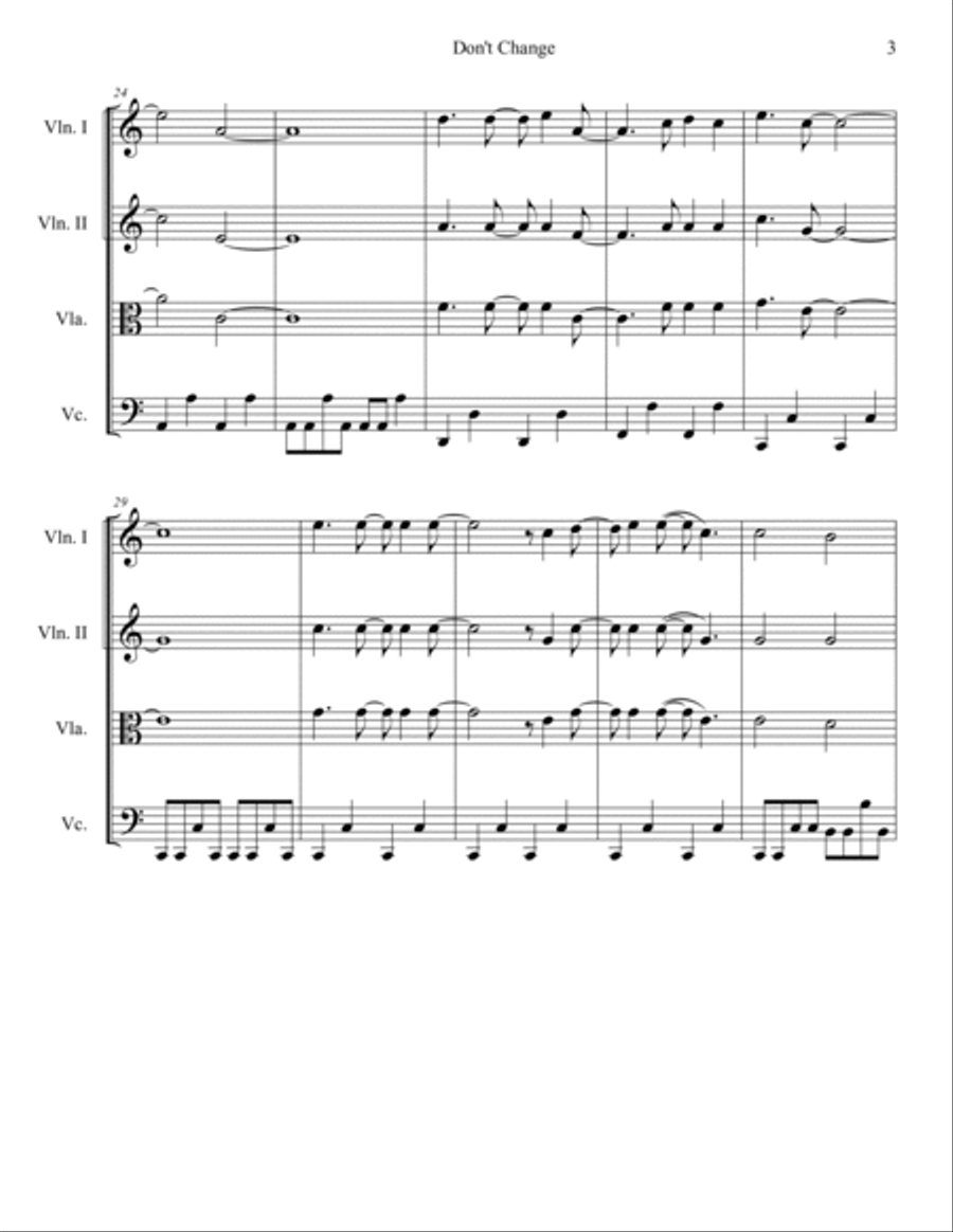 Don't Change String Quartet scores gallery preview page 3