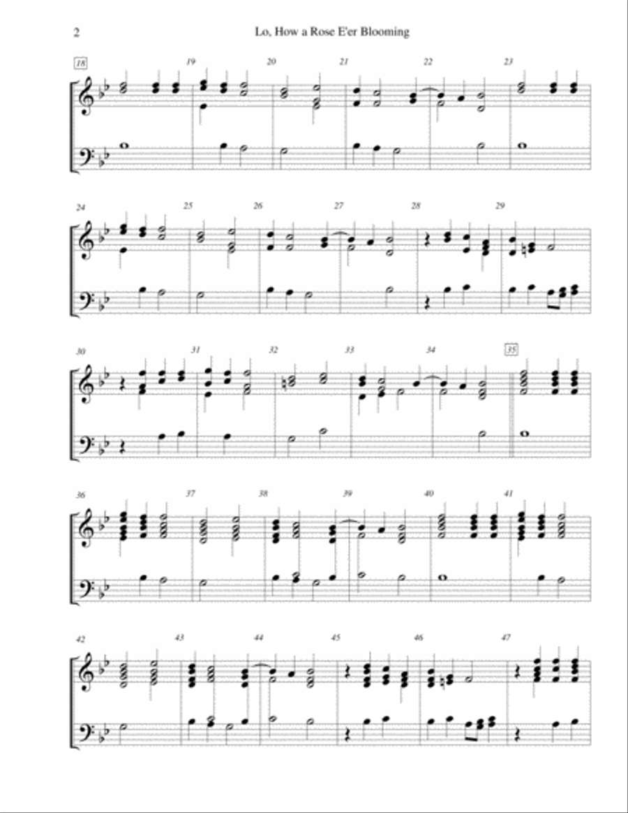 Lo, How a Rose E'er Blooming - for 2-octave handbell choir 2-Octaves scores gallery preview page 2