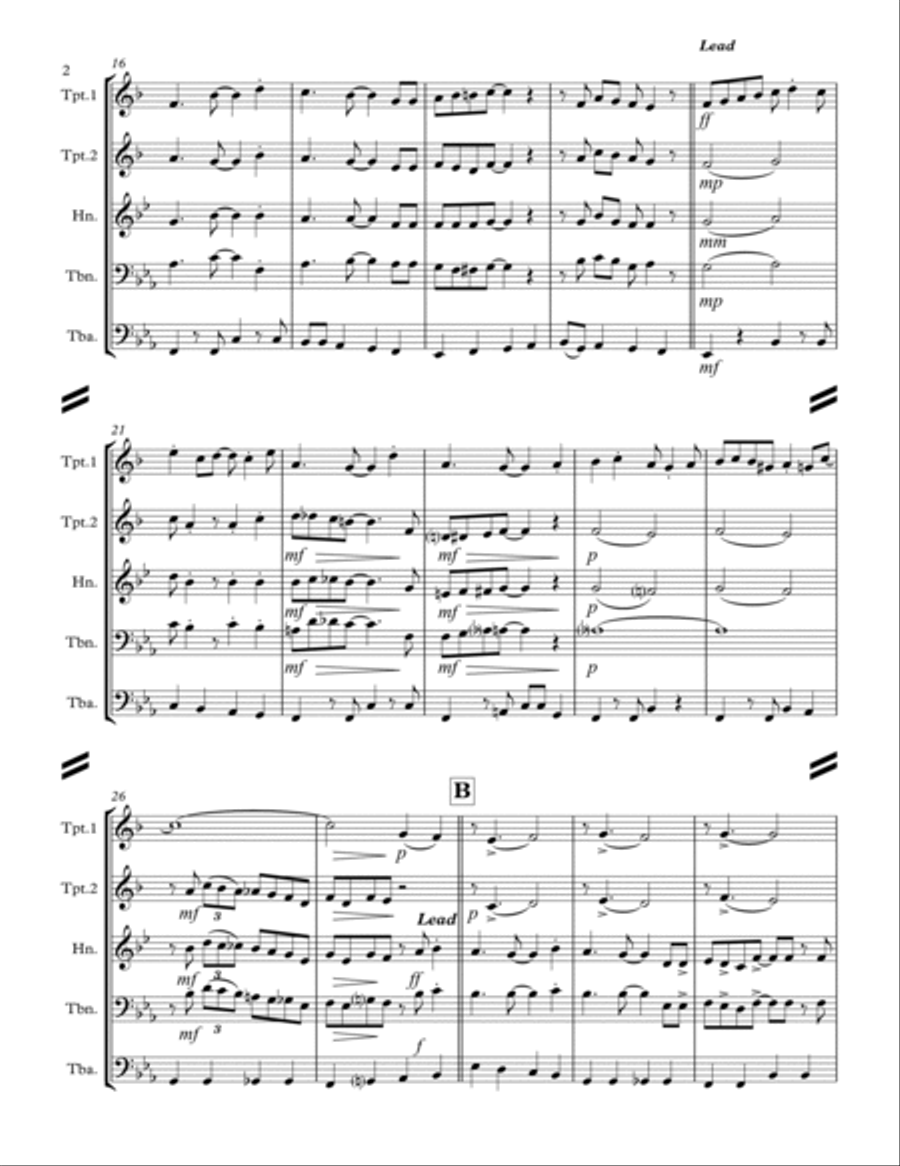 CHICAGO (That Toddlin' Town) (for Brass Quintet) Brass Quintet scores gallery preview page 3