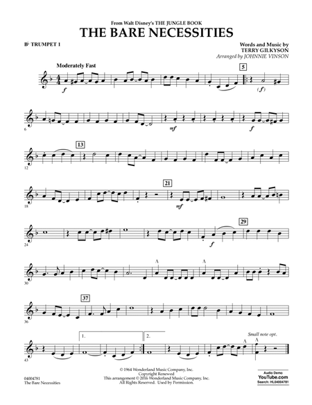 The Bare Necessities - Bb Trumpet 1 by Terry Gilkyson - B-Flat Trumpet -  Digital Sheet Music