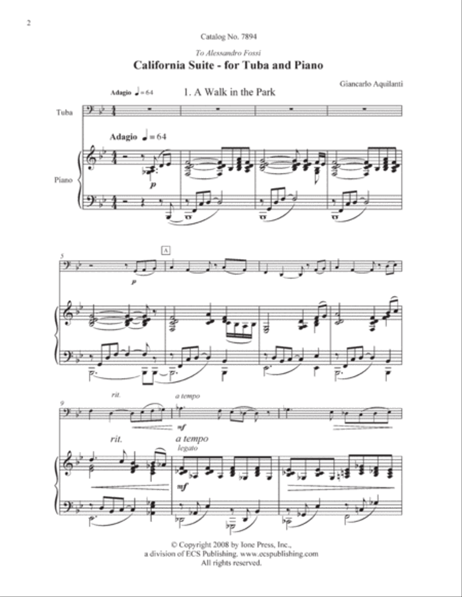 California Suite Tuba scores gallery preview page 2