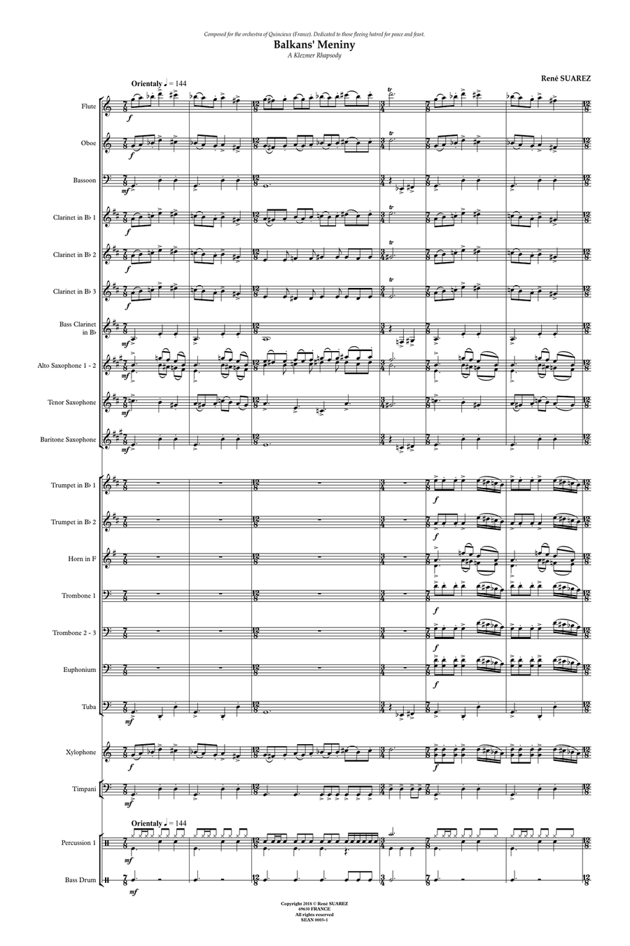 Balkan' Meniny Concert Band scores gallery preview page 1