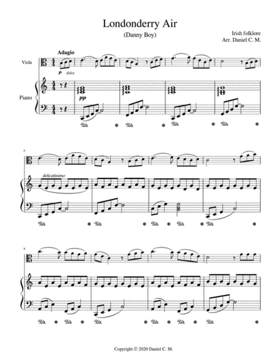 Danny Boy for viola and piano image number null