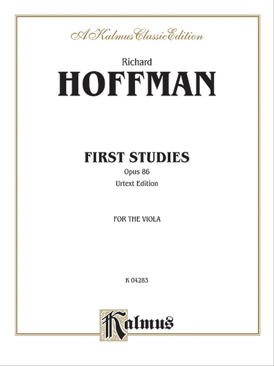 First Studies, Op. 86 by Richard Hofmann Viola Solo - Sheet Music
