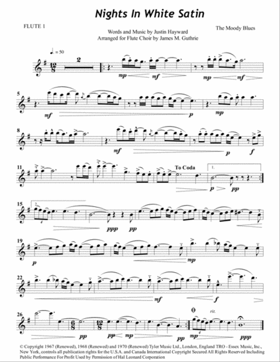 Nights In White Satin Woodwind Ensemble scores gallery preview page 6