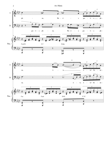 Ave Maria (Duet for Tenor and Bass solo - (Medium Key) image number null