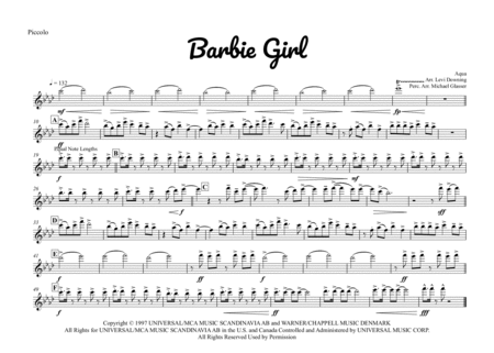 Barbie Girl by Aqua Marching Band - Digital Sheet Music