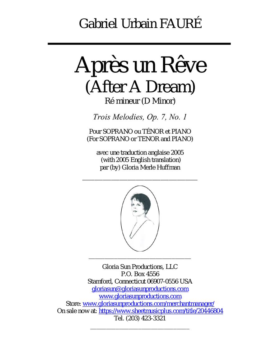 Apres un Reve, D min., p/voc, new English w/ French, Tuscan Vocal Duet scores gallery preview page 1