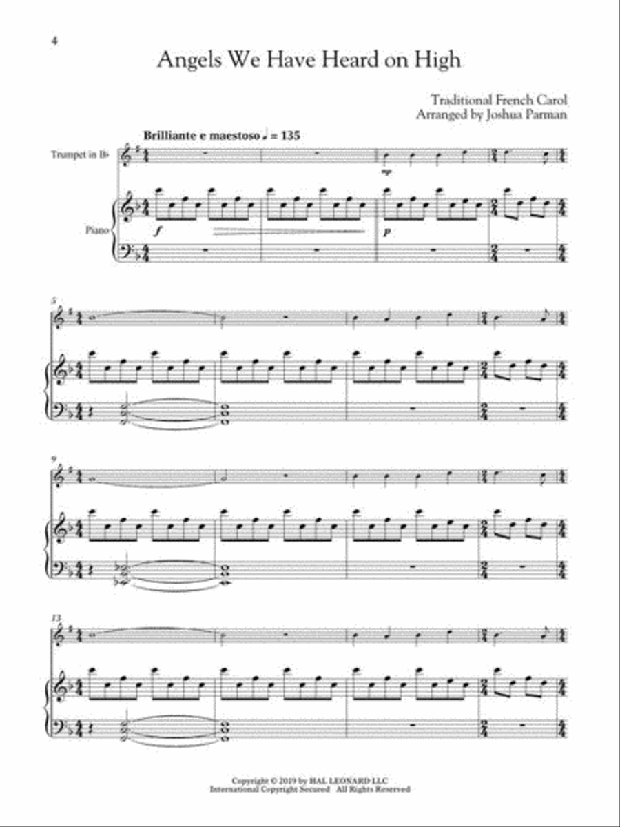 Favorite Christmas Carols for Classical Players – Trumpet and Piano Trumpet Solo scores gallery preview page 5