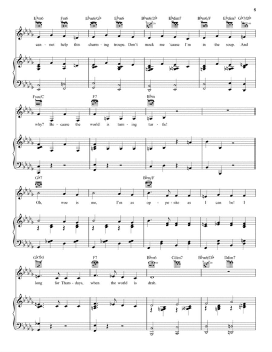 Turning Turtle (from Mary Poppins Returns) Piano, Vocal, Guitar scores gallery preview page 5
