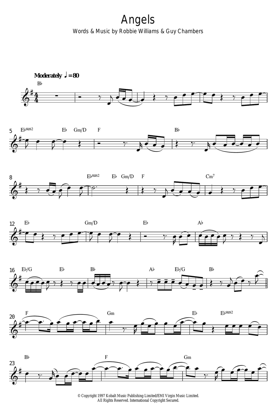 Angels Alto Saxophone scores gallery preview page 1