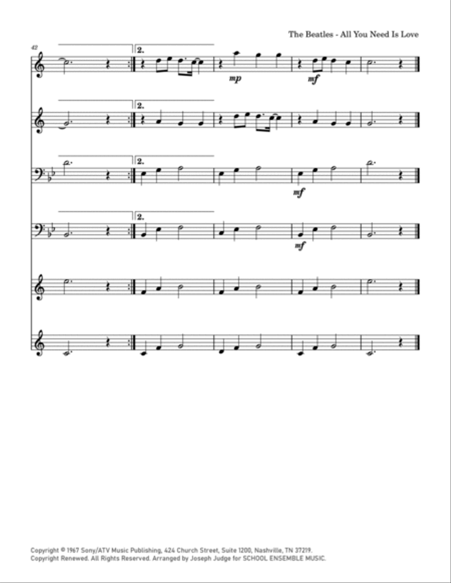 All You Need Is Love All You Need Is Love Chamber Music scores gallery preview page 6