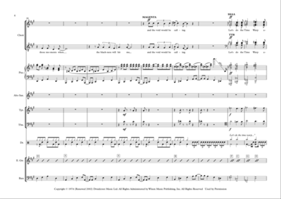 Time Warp Time Warp Choir scores gallery preview page 4