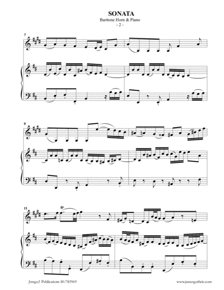 BACH: Sonata BWV 1030 for Baritone Horn & Piano image number null