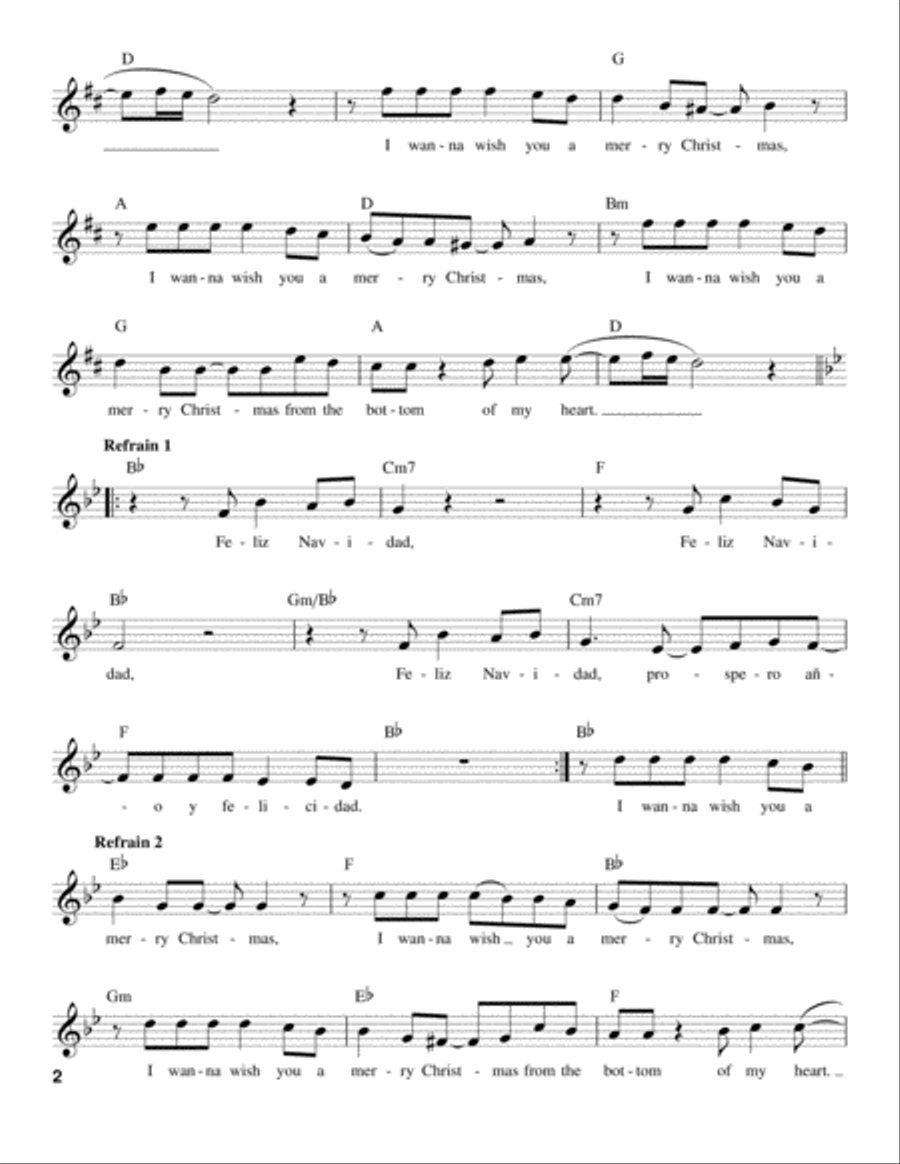 Feliz Navidad Voice scores gallery preview page 2