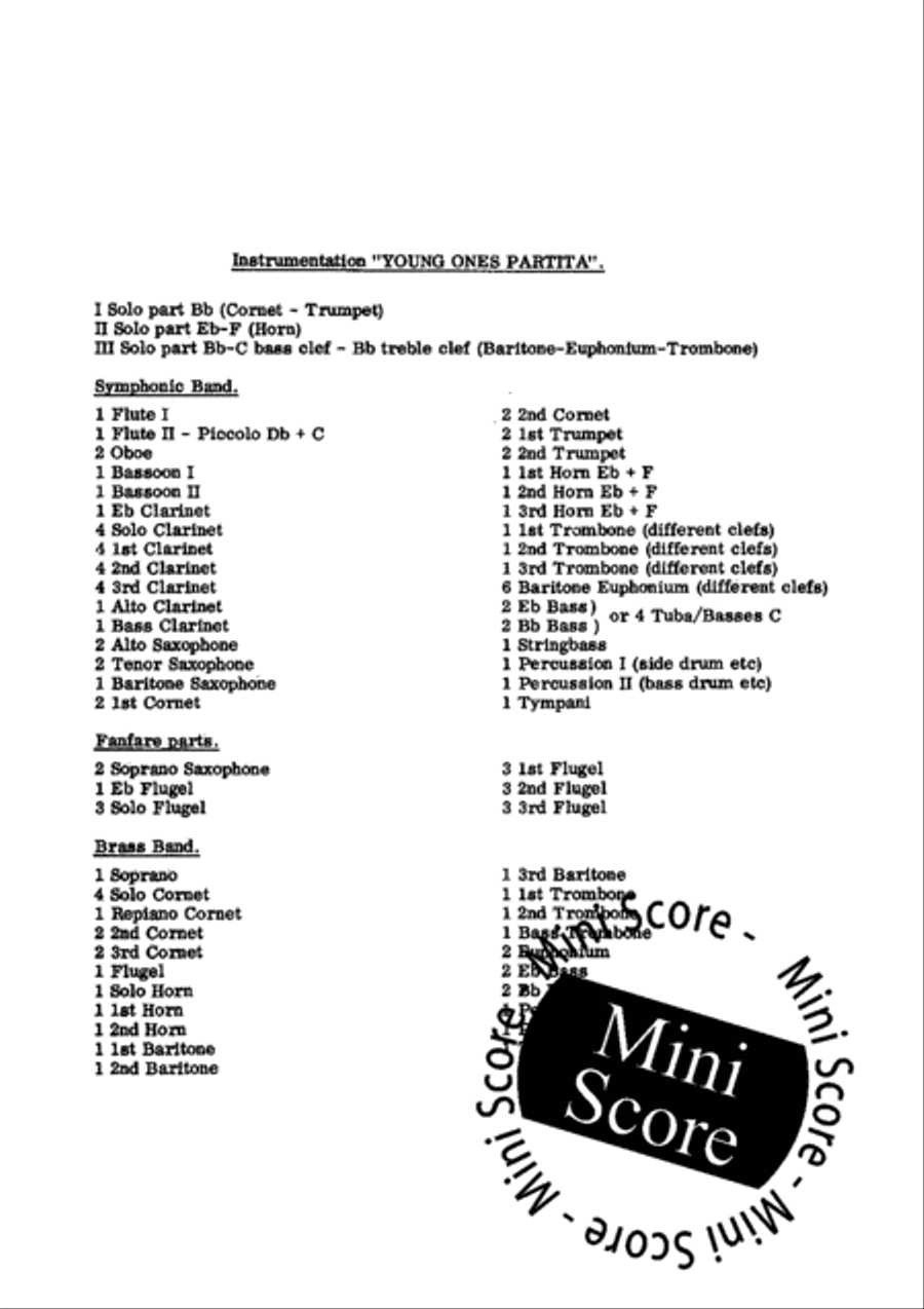 Young One's Partita Concert Band scores gallery preview page 3