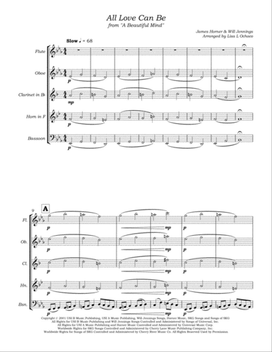 All Love Can Be Woodwind Quintet scores gallery preview page 5