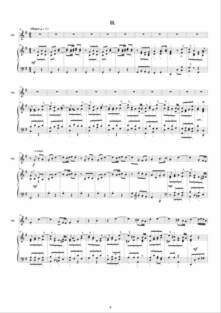 Telemann - Concerto in G major TWV51-G3 for Oboe and Piano Piano scores gallery preview page 4