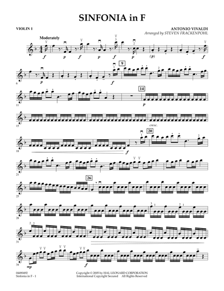 Sinfonia In F - Violin 1
