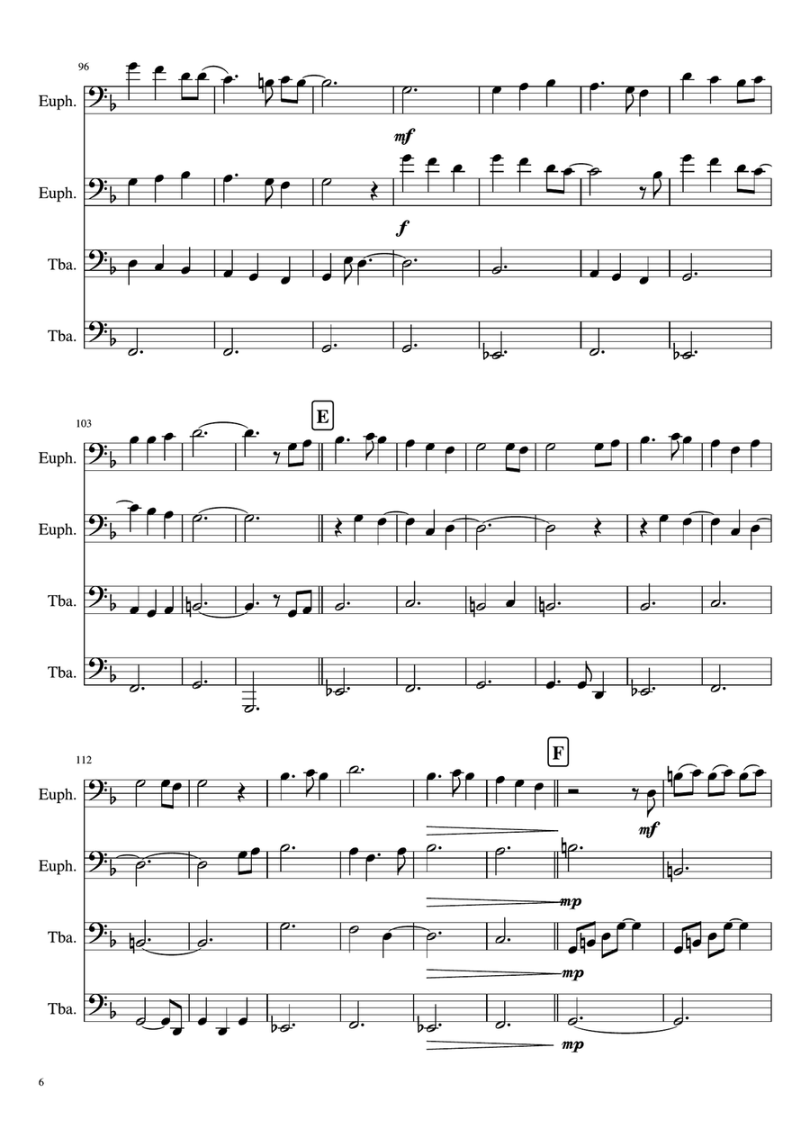 Kiss From A Rose Brass Quartet scores gallery preview page 6