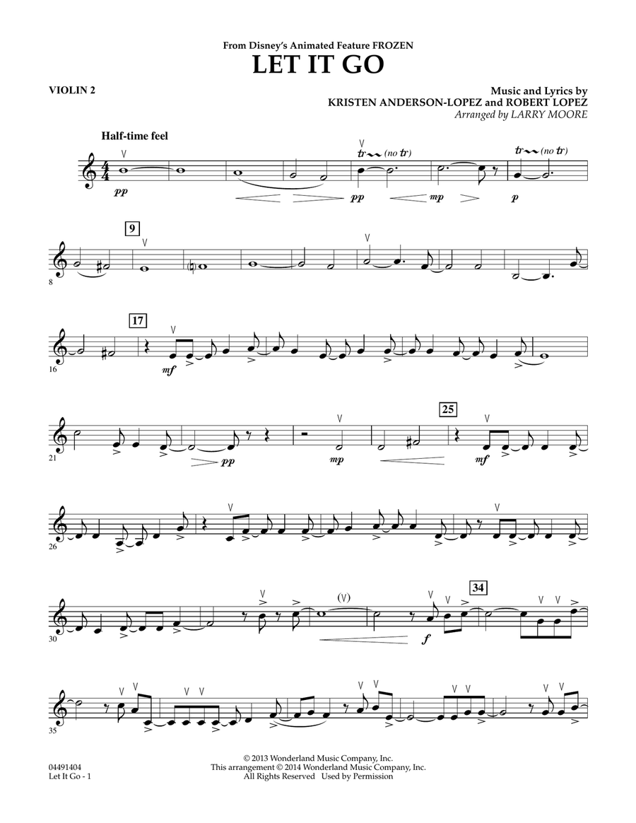 Let It Go - Violin 2 Orchestra scores gallery preview page 1
