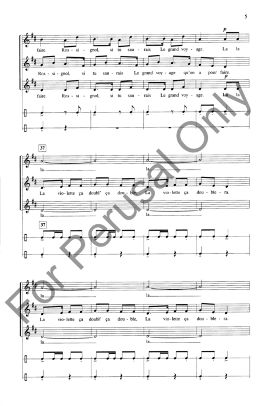 La Violette (Choral Score) SSAA scores gallery preview page 4