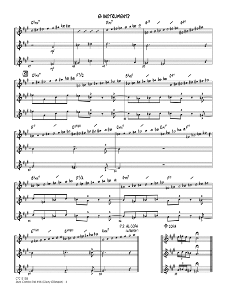 Jazz Combo Pak #46 (Dizzy Gillespie) (arr. Mark Taylor) - Eb Instruments