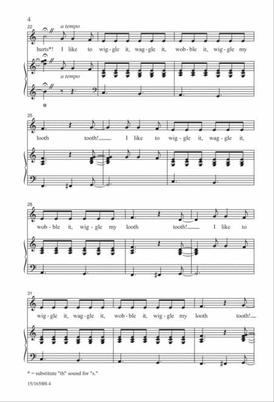 The Looth Tooth Tune Unison Choir scores gallery preview page 4