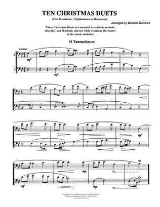 Book cover for Ten Christmas Duets for Trombone or Euphonium