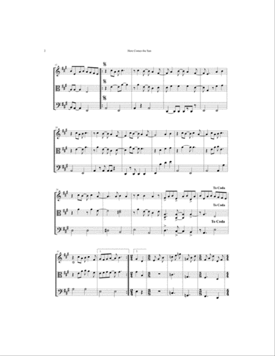 Here Comes The Sun String Trio scores gallery preview page 2