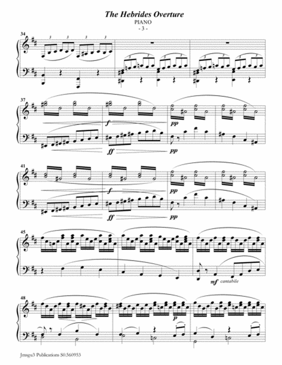 Mendelssohn: the Hebrides Overture for Piano Quartet image number null