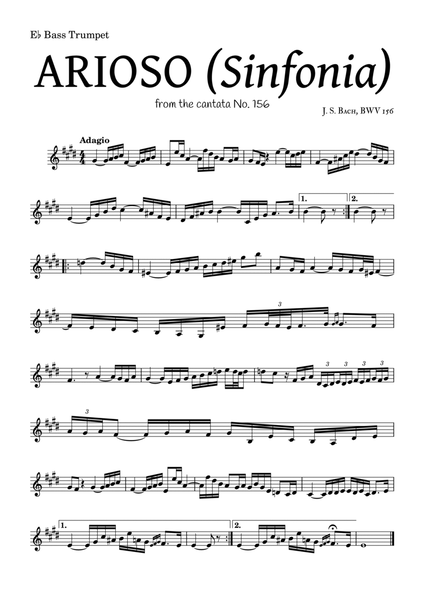 ARIOSO, by J. S. Bach (sinfonia) - for E♭ Bass Trumpet and accompaniment image number null