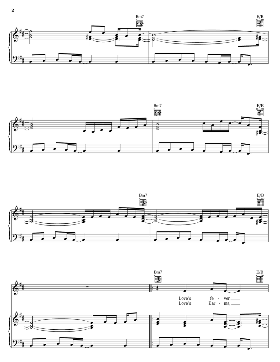 I Need Your Lovin' Piano, Vocal, Guitar scores gallery preview page 2