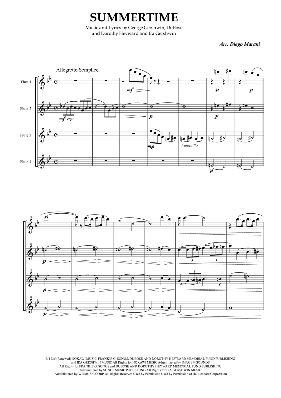 Summertime Woodwind Quartet scores gallery preview page 4