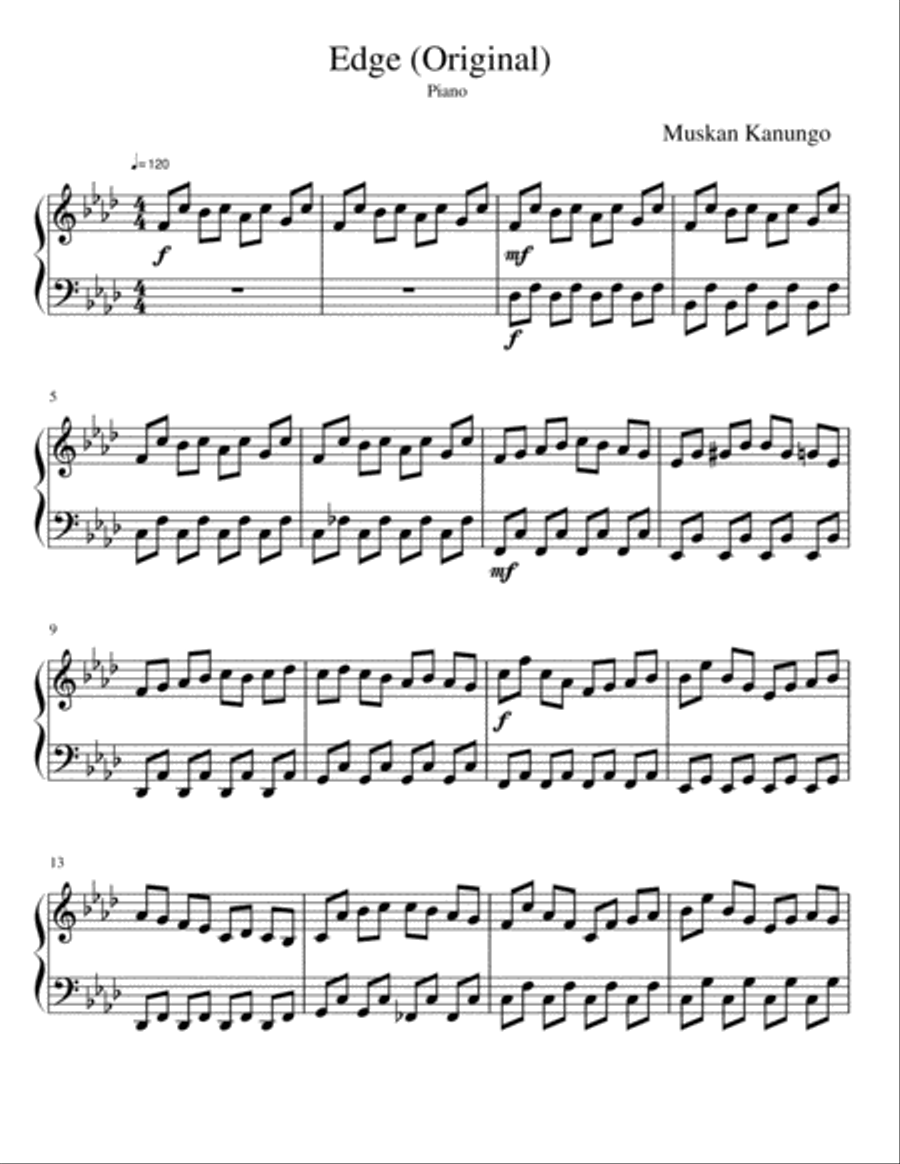 Edge Edge Piano Solo scores gallery preview page 1