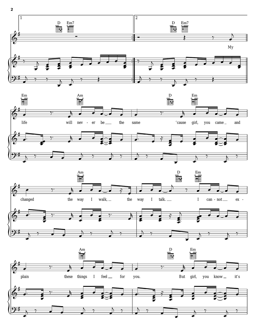 You Rock My World Piano, Vocal, Guitar scores gallery preview page 2