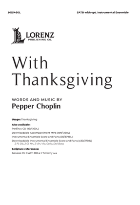 Book cover for With Thanksgiving