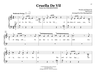 Cruella De Vil (from 101 Dalmations) (arr. Eric Baumgartner)