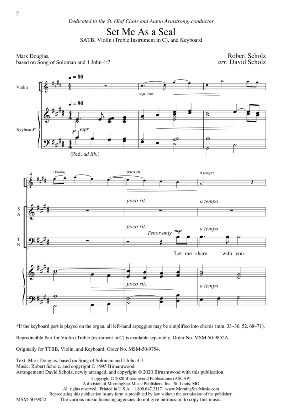 Set Me as a Seal Set Me as a Seal 4-Part scores gallery preview page 1
