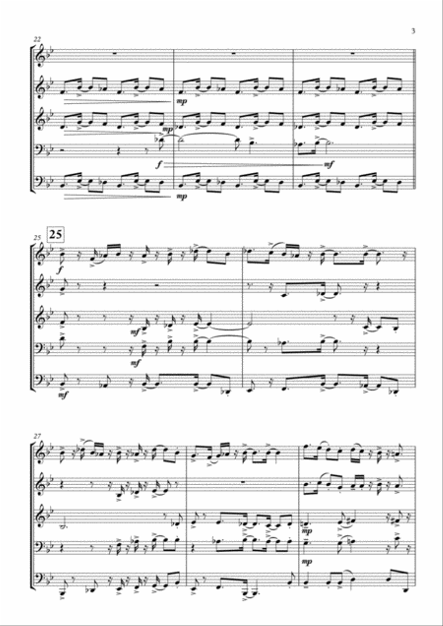 Silent Night Blues for Brass Quintet 2017 Holiday Contest Entry Brass Quintet scores gallery preview page 3