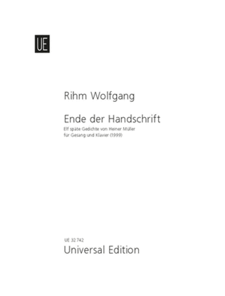 Book cover for Ende Der Handscrift - Voc/Pn