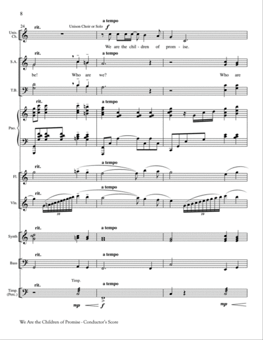 We Are the Children of Promise Unison Choir scores gallery preview page 8
