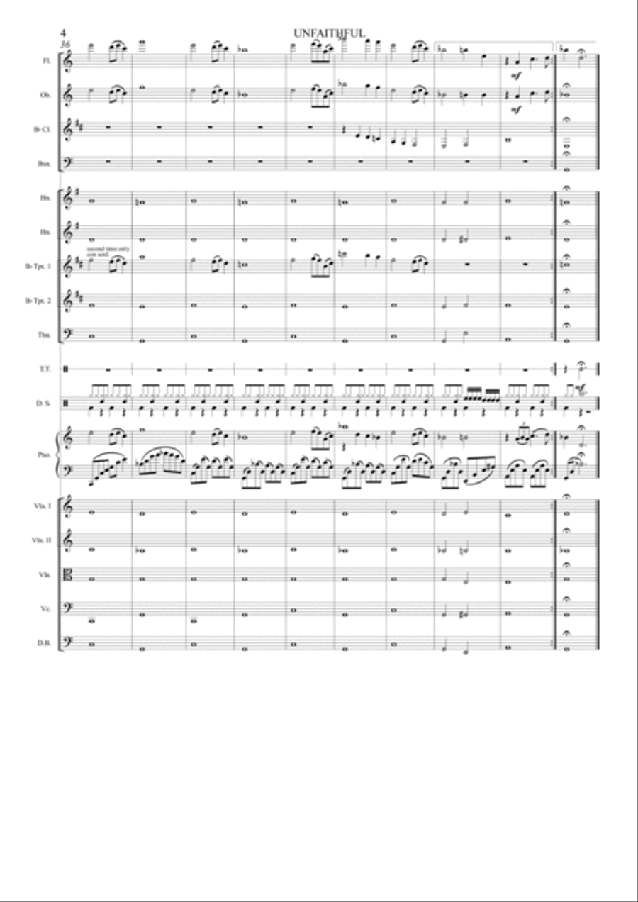 Unfaithful Full Orchestra scores gallery preview page 5