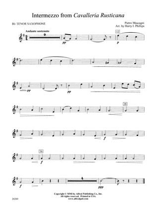 Intermezzo from Cavalleria Rusticana: B-flat Tenor Saxophone