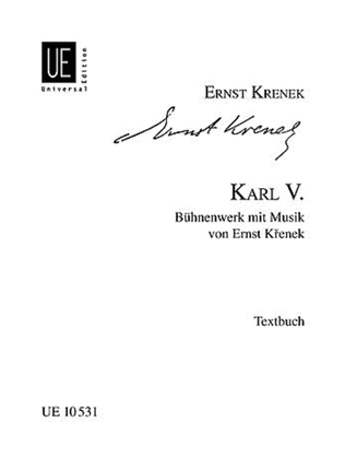 Book cover for Karl V, Libretto, German