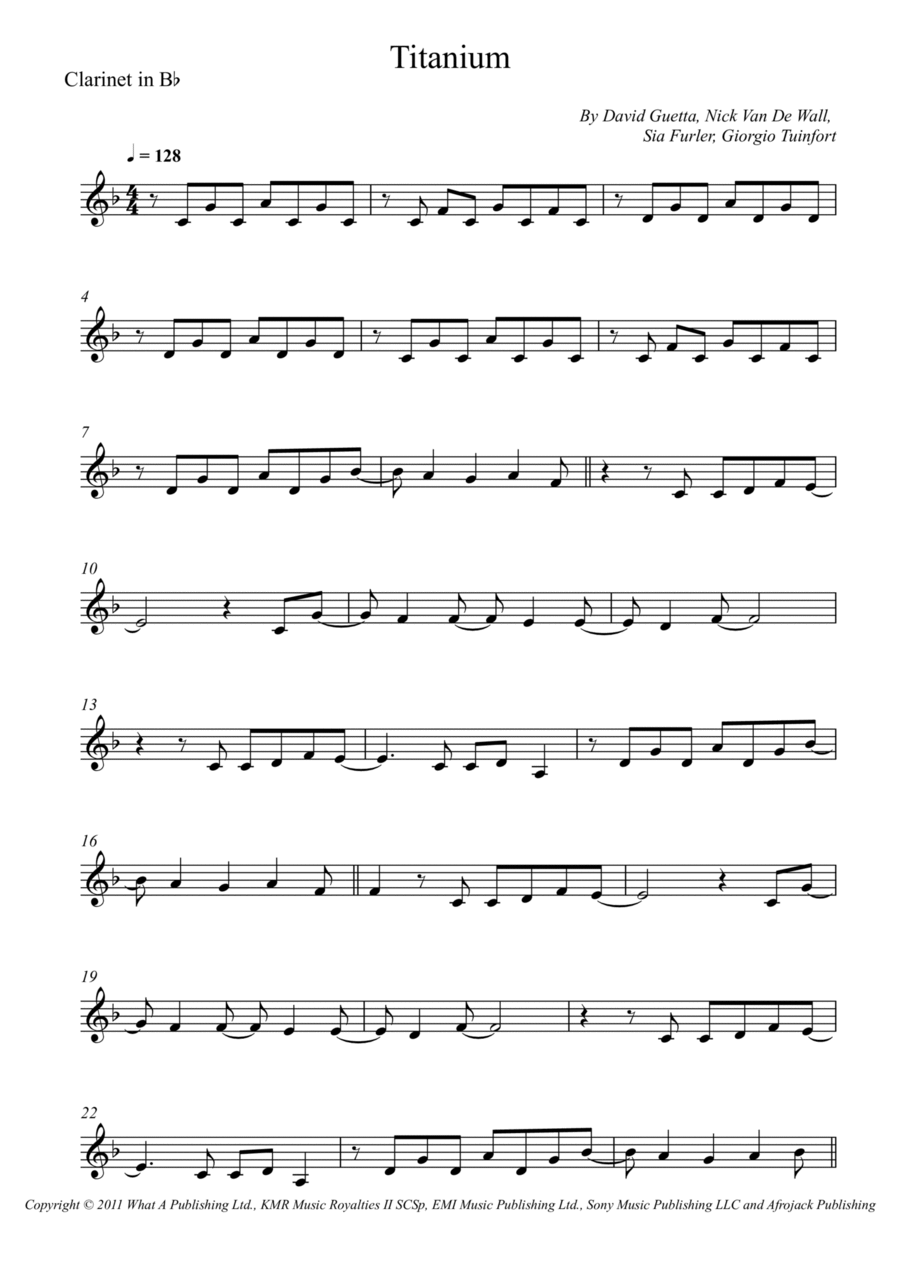 Titanium B-Flat Clarinet scores gallery preview page 1