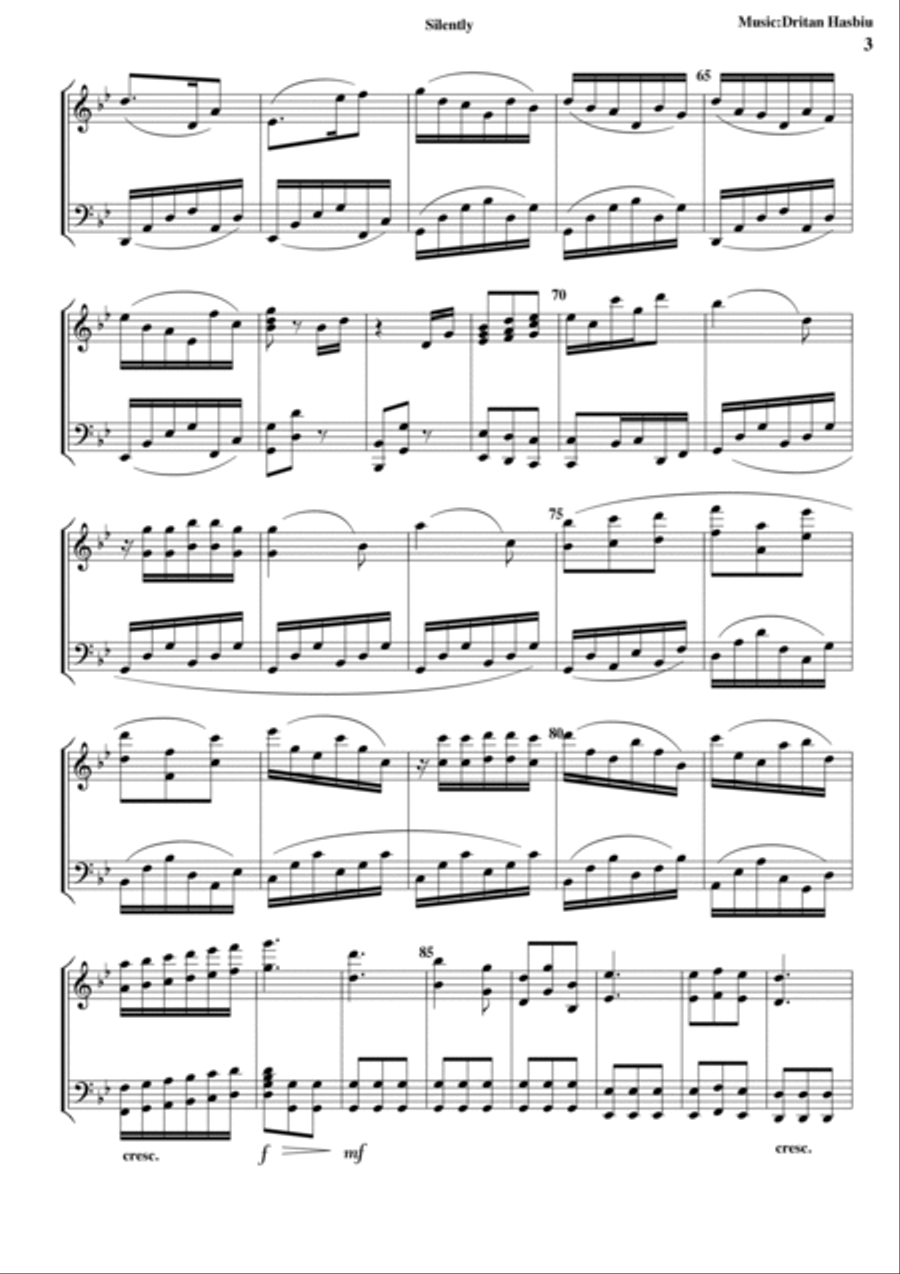 Silently Piano Solo scores gallery preview page 3