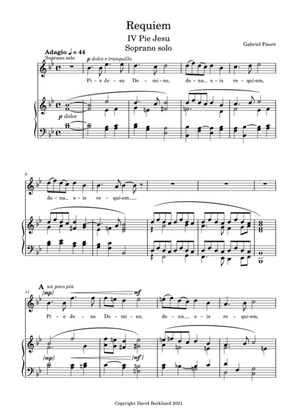 G. Fauré : Pie Jesu (Requiem's excerpt) for Soprano solo
